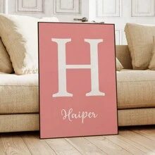 1pc Personalized Kids Name Canvas Poster Wall Art, Custom Name Poster For Home Decor, Cartoon Color Canvas Prints For Living Room Bedroom Kitchen Kids Room Girls Boys Room Home Decor, Gift And Decoration, Frameless Gift Gifts Birthday Graduation