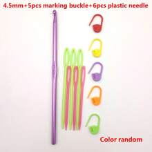 14/20 pièces set de crochets en aluminium, taille 2 mm-10 mm, comprend crochets, ciseaux à laine, marqueurs, aiguilles en plastique, couleurs aléatoires, idéal pour les débutants, outils de tricot