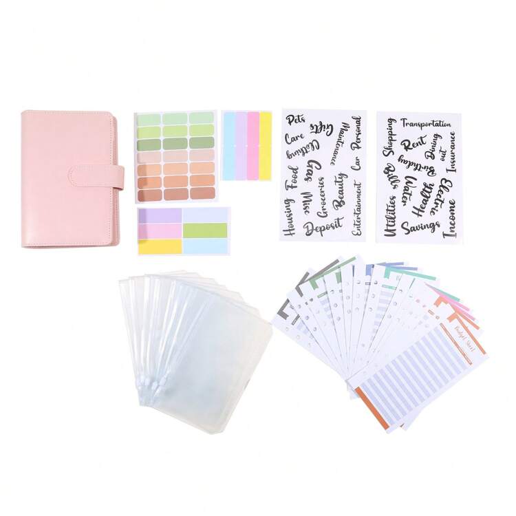 A6 Leather Budget Binder With Zipper Envelopes, Bohemian Style Cash Envelope System For Budget Management - Multicolor - View 21