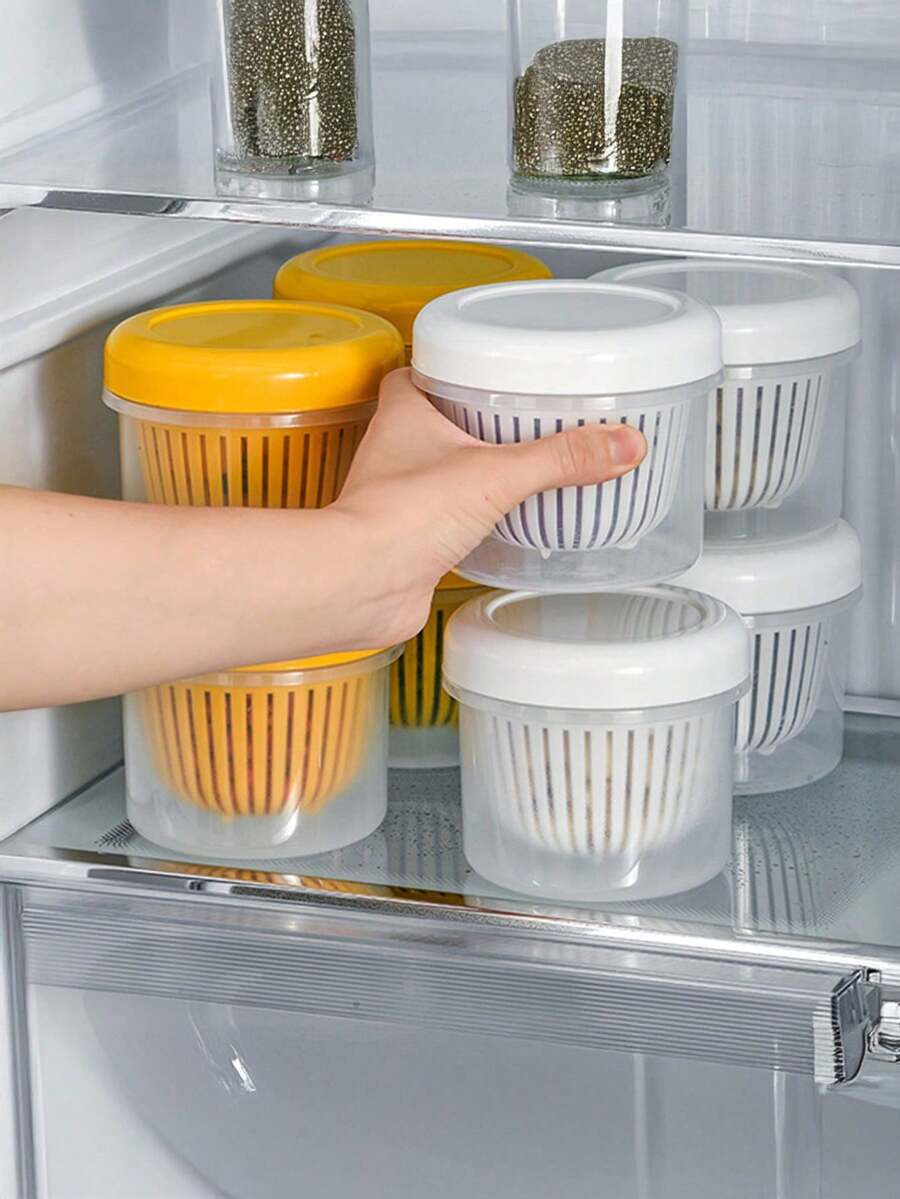 1 hộp đựng thực phẩm hộp đựng hành lá gừng tỏi tươi hộp đựng đồ gia dụng tủ lạnh hộp thoát nước nhà bếp hộp đựng đồ bán - Nhiều màu - Xem 1