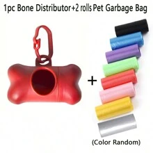 1入骨形狗便袋分配器，狗糞袋盒，配有掛鉤的小型狗袋分配器，適用於寵物小狗遛狗，行山和露營 - 彩色 - 查看 23