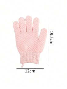1 Găng tay tắm tẩy tế bào chết trơn, Găng tay tẩy tế bào chết màu hồng dùng cho phòng tắm, trang trí phòng tắm, trang trí mùa thu, trở lại trường - Hồng - Xem 6