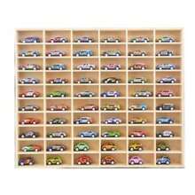 1:64 Car Model Wood Storage Box Display Show Case Shelf Rack With Wall Hook - Beige - View 5