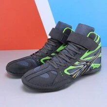 Giày cử tạ phong cách thể thao, giày tập squat chuyên nghiệp, giày đấm bốc unisex da lộn và da chắp vá đế cao su chống trượt - Xám - Xem 5