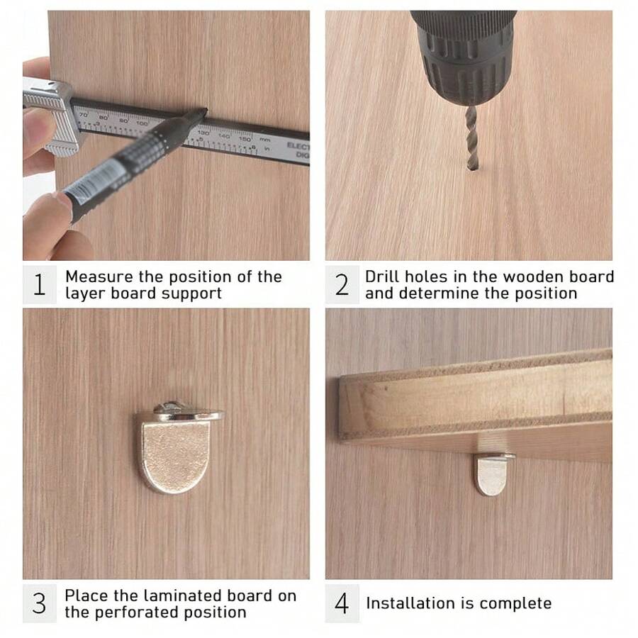 100pcs LShape Brackets, 6.5mm Shelf Pin Supports, Furniture