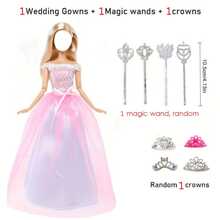 1 set de robe de poupée de mode + 1 baguette magique + 1 couronne, pour poupée de 11,5 pouces, cadeau de jouet pour filles (poupée non incluse), cadeau d'Halloween/Thanksgiving/Noël