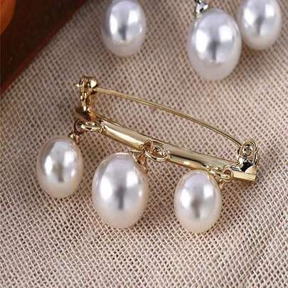 1 chiếc trâm cài ngọc trai kiểu mới, trâm cài chống lộ, ghim cài áo cho quần áo