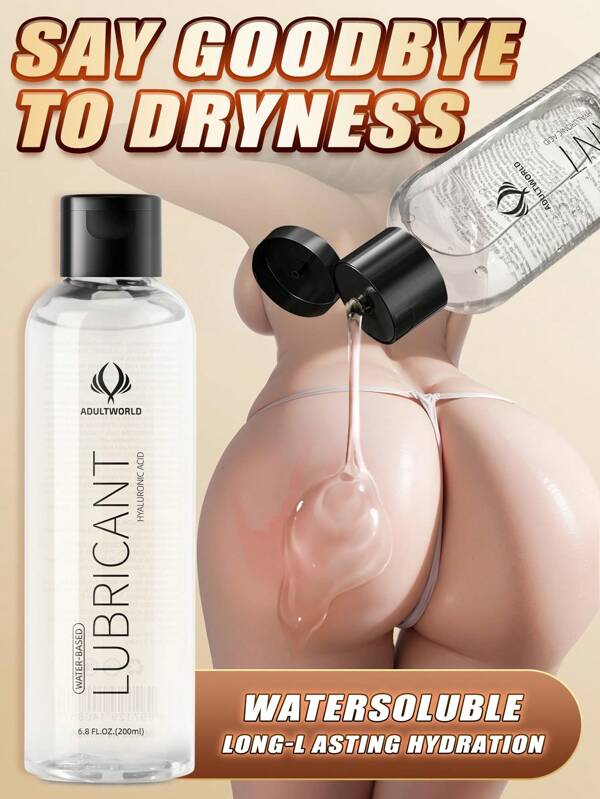1 pieza Lubricante con base de agua de 200ml con ácido hialurónico, seguro para juguetes sexuales, lubricante íntimo natural con sensación natural, doble lubricación, para mujeres, hombres y parejas, lubricante para sexo anal y vaginal, seguro para condones y juguetes sexuales