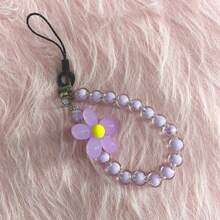 Macaron Color Beaded Handmade Flower Mobile Phone Lanyard, Korean/Japanese Style Gifts For Mother, Family, Friends, Birthday, Holiday Phone Charm, Phone Chain - Macaron Color Beads Mobile Phone Lanyard - View 12