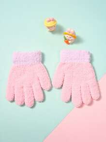 1 Cặp Găng tay năm ngón bằng vải nhung dày ấm áp tối giản màu trơn cho bé gái (1-3 tuổi), Mùa thu/đông - Nhiều màu - Xem 10