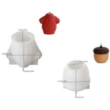 榛子/树脂蜡烛硅胶模具、DIY 圣诞装饰、石膏模具、水晶环氧树脂 - 白色 - 查看 2