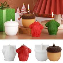 榛子/树脂蜡烛硅胶模具、DIY 圣诞装饰、石膏模具、水晶环氧树脂 - 白色 - 查看 3