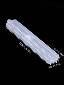 1 件透明便携式牙刷架，化妆笔收纳盒，现代塑料旅行牙刷盒，适合户外（仅收纳盒，不包括化妆笔、牙刷和牙膏）、宿舍 - 彩色 - 查看 5