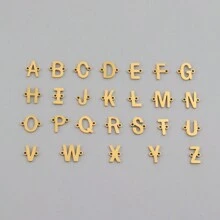 1条男士经典字母金色不锈钢链手链 - 金黃色 - 查看 4