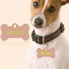1 pieza Etiqueta personalizada con forma de hueso PU simple para collar antipérdida de mascotas, con etiqueta colgante PU personalizado con nombre, collar universal con etiqueta de identidad antipérdida con forma de hueso para gatos y perros, regalo de Acción de Gracias Y2K