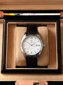 Pablo Raez 1 件男士手表时尚休闲腕表，适合男士夏季配饰，不锈钢银色 IPS 表壳，奢华黑色，柔软舒适超细纤维皮革手链，三维感钻石鳞片表盘，带日期，50 米防水，顶级全新男士石英腕表运动优雅时钟精美教师礼物，适合朋友或家人，父亲礼物，适合日常生活/工作/派对装饰，礼服手表，毕业婚礼礼物 - 黑與白 - 查看 11