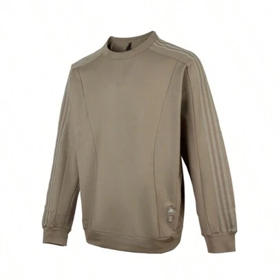 阿迪达斯男士运动衫，2026新款休闲运动训练健身圆领套头衫 JI8710