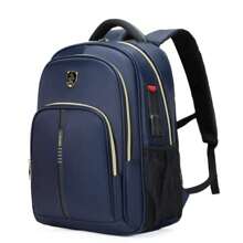 Backpack Bag Men's Women's Semi Waterproof Notebook Reinforced Resistant Anti-Theft Padlock - 藍色 - 查看 1