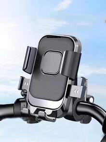 1 chiếc Giá đỡ điện thoại di động bằng hợp kim mới cho xe máy, xe đạp điện, xe đạp, thích hợp cho việc định hướng, giao đồ ăn, người lái xe, chống sốc và xoay 360 độ - màu đen - Xem 3