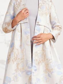 Abrigo de mujer elegante de manga larga con estampado jacquard - Multicolor - Ver 8