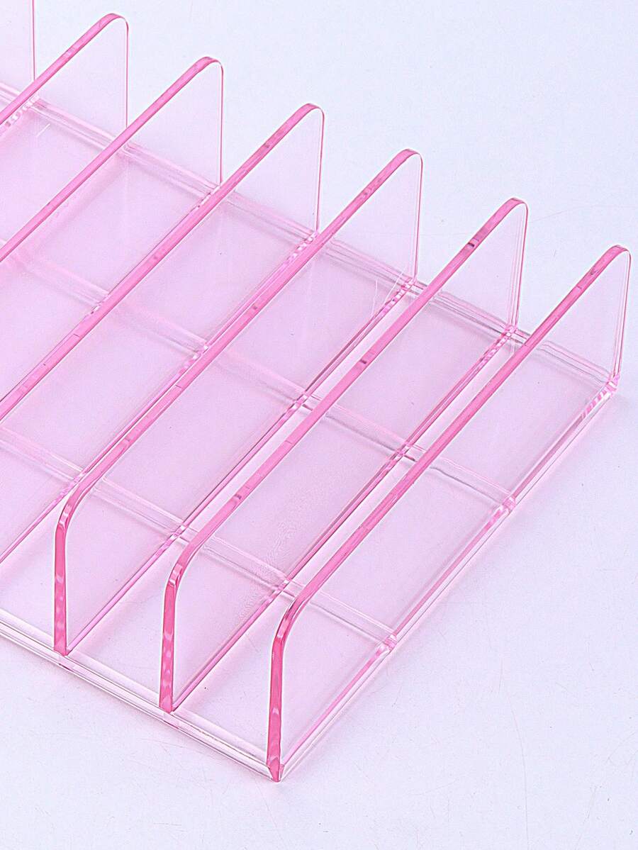1 Box Empty Storage Box Transparent Pink False Nail Display 7