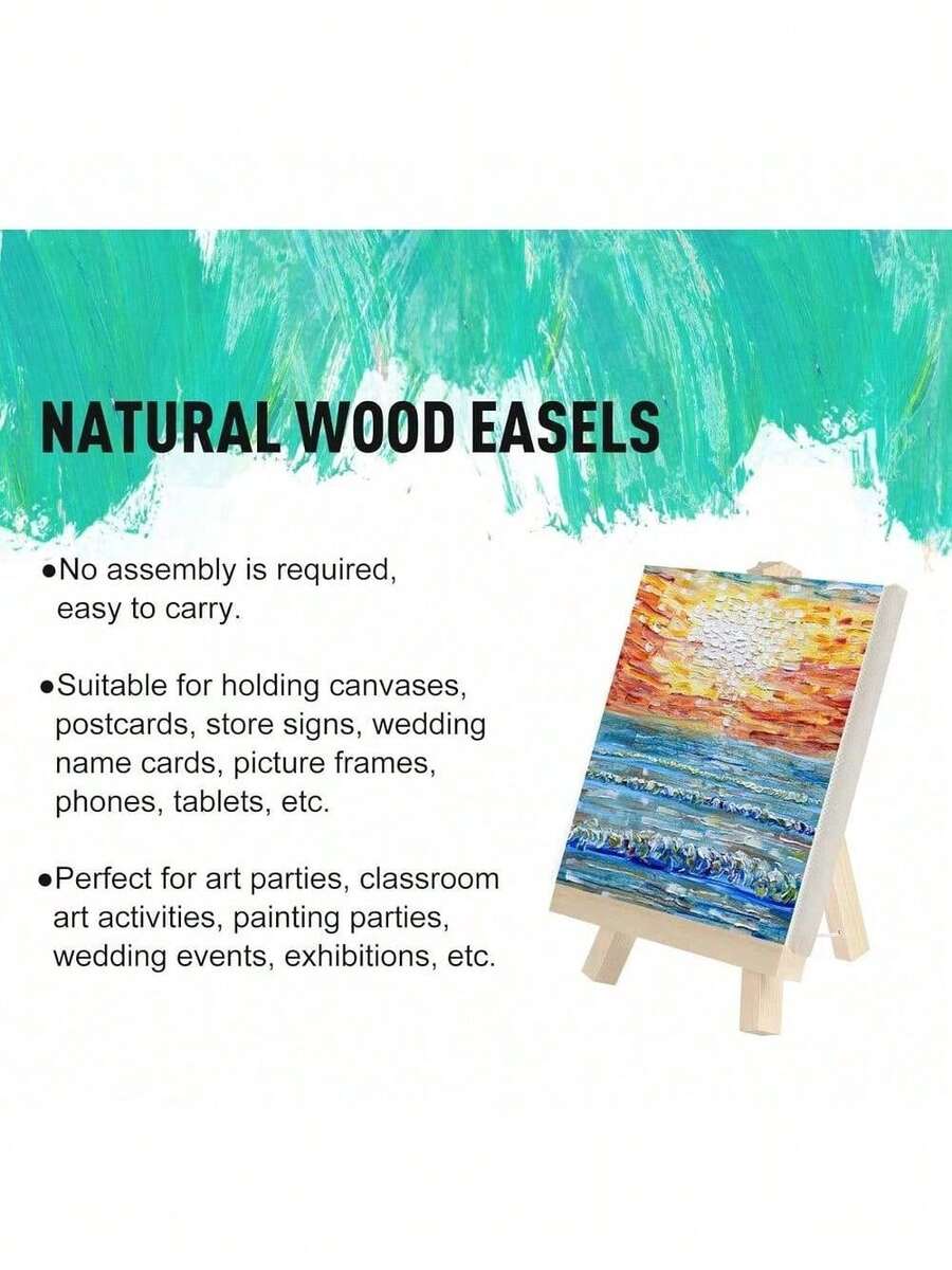9 Inch Tall Wood Easels For Display Set Of 12 Tabletop Painting Stand