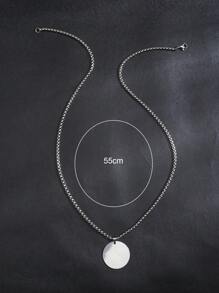 1pc Fashion Stainless Steel Geometric Pendant Necklace For Men For Daily Decoration, For Jewelry Gift And Party