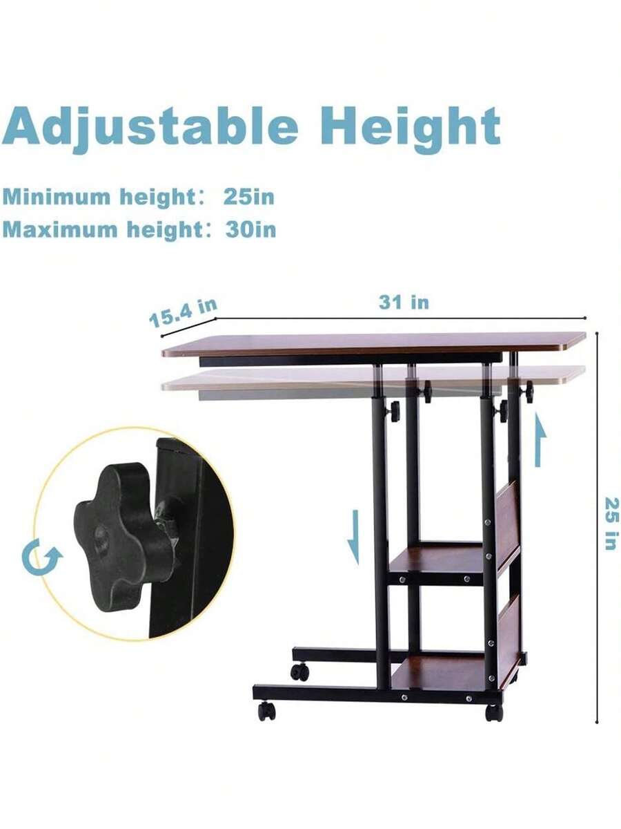 Home Office Desk With Drawer Standing Desk Adjustable Height, Moveable