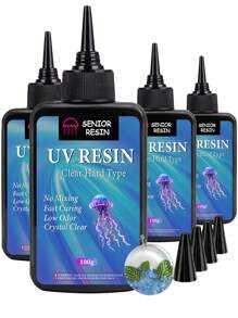 500g/100g UV Resin, Low Viscosity Transparent Thin UV Resin Kit, Quick Curing And Low Shrinkage UV Epoxy Resin, For Crafts, Casting, UV Resin Molds