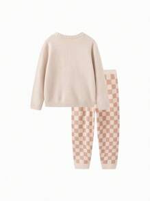 Balabala Young Boy Sleepwear Set Boys' And Girls' Loungewear, Toddlers' And Babies' Warm Half Velvet Pajamas, Parent-Child Cartoon