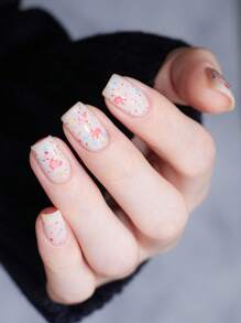 REALCHIC 10ml/件可爱亮片粉色指甲油，水性指甲油，快干，持久，可撕，春夏指甲油，女士和女孩美甲艺术，节日礼物，节日礼物