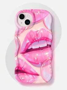 Luminous Textured Wavy Lips Phone Case Compatible With Apple, Honor, Redmi Note, Moto, OPPO Phones