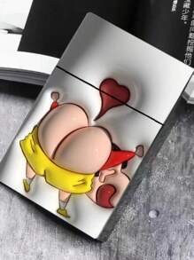 1pc Cartoon Small New Storage Box 20 Thick Cigarette Box Press Automatic Plastic Box, Smoking Accessories, Cigarette Storage, Cigarette Holder Case, Sigaretten Doos - Multicolor - View 5