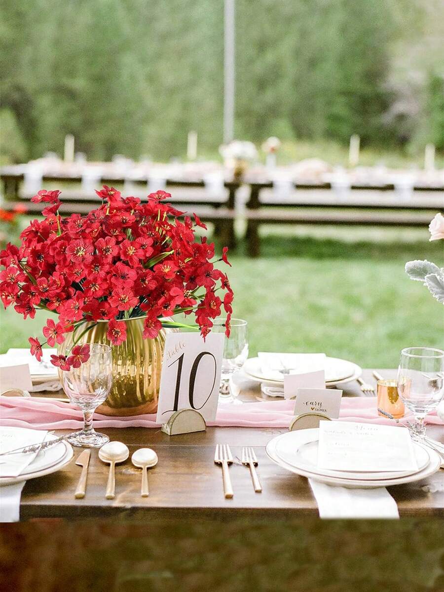 1 Artificial Flower With Silk Texture, Colorful Plant Fake Flower, And