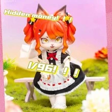 1个正品Banggai兔第一代玩偶，1个正品Banggai兔第二代玩偶，Miss Lady毛绒娃娃，时尚收藏人偶，甜蜜派对，星夜篇，12个可动关节收藏人偶，BJD时尚收藏人偶，可爱兔子可动人偶，可替换服装人偶 - 彩色 - 查看 4