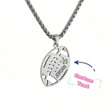 Naszyjnik ze stali nierdzewnej do piłki nożnej, siatkówki, futbolu amerykańskiego, koszykówki z personalizowanym tekstem, prezent dla kolegów z drużyny, zespołu, dziewczyny, przyjaciół, braci, prosty, modny, w stylu hip-hopu ulicznego