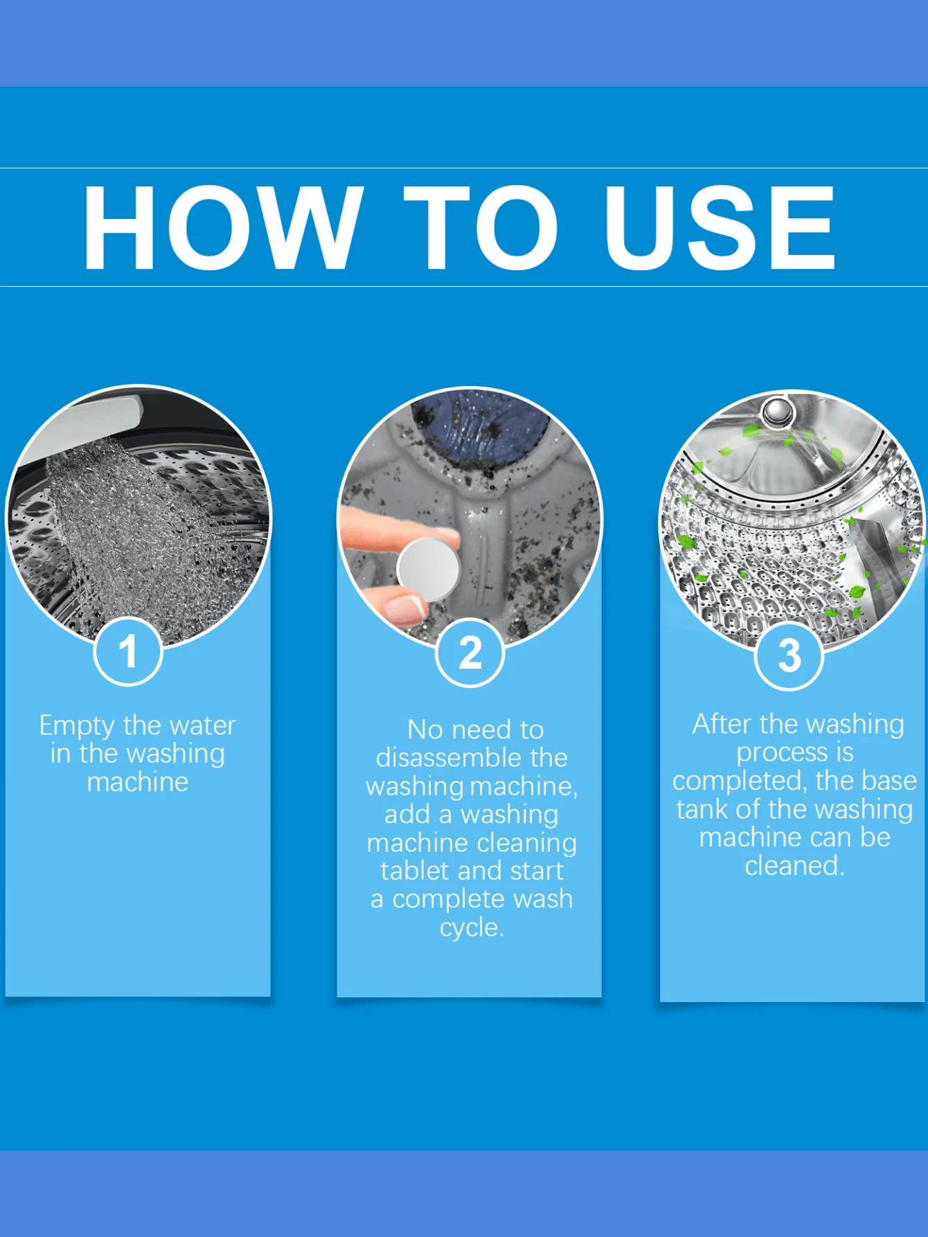 Washing Machine Decontamination Effervescent Tablets Clean Odor Washing