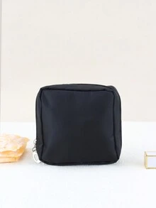 1 Túi đựng mỹ phẩm vuông tối giản thanh lịch, Túi đựng đồ trang điểm mini đựng son môi, phấn mắt, tai nghe, Băng vệ sinh bằng nylon chống thấm nước, Túi đựng đồ trang điểm đa năng cho trường học, công sở, du lịch - Nhiều màu - Xem 9