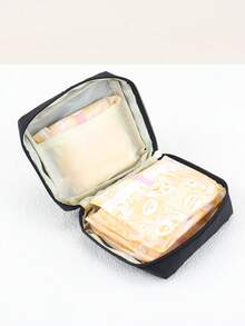 1 Túi đựng mỹ phẩm vuông tối giản thanh lịch, Túi đựng đồ trang điểm mini đựng son môi, phấn mắt, tai nghe, Băng vệ sinh bằng nylon chống thấm nước, Túi đựng đồ trang điểm đa năng cho trường học, công sở, du lịch - Nhiều màu - Xem 5