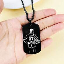 Personalized Stainless Steel Basketball/Football Necklace - Custom Name & Number, Perfect Gift For Dad, Brother, Friends - Multicolor - View 13