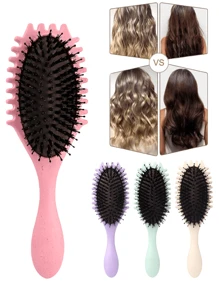 Curl Defining Brush, 2024 New Curl Brush For Curly Hair Styling Brush, Shaping And Defining Curls Comb For Women Men Less Pulling And Curl Separation, Hair Brush, Comb, Hair Tools, Hair Products And Accessories For Barber Salon Beauty Travel Essentials, Back To School, Travel Holiday Essentials, Hair Accessories For Women, Brush, Hair Brushes, Hair Brush, Detangling Brush, Hair Brush, Wooden Comb, Hair Brush, Mini Hair Brush, Detangling Brush, Hair Brushes, Curly Hair Brush, Hairdressing Equipment,Travel Essentials,Travel Essential,Hairstyle,Hairdressing - Multicolor - View 1