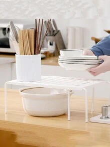 1 Piece Of Layered Shoe Rack, Kitchen Space Saving Shelf, Family Living Room, Dormitory Plastic Shoes, Slippers, Retractable Storage Rack