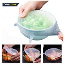 Kit Tampa De Silicone Reutilizável Com 6 Unidades