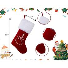 Red Plush Christmas Stocking Personalized Xmas Stocking Family Christmas Stockings Christmas Home Decor Name Christmas Stocking Decor Gift