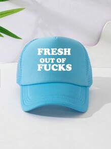 1 件男女通用印花装饰可调节趣味卡车司机帽、棒球帽、太阳帽、老爹帽、网眼帽，适合日常使用、郊游、旅行、徒步旅行、游泳、海滩 - 純藍色 - 查看 24