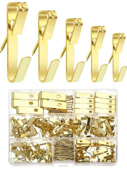 10pcs/20pcs Multi-Color Wood Wall Hooks 30lbs/50lbs Picture Frame Wall Hanging Metal Hooks Nails Bulk Set Boxed