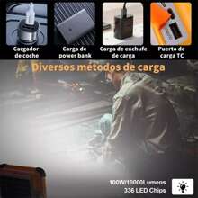Reflector Recargable Portatil Solar Led Exterior Alta 3000w