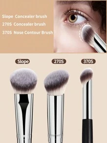 MAANGE 3pcs Professional Makeup Brush Set, Including Concealer Brush, Contour Brush And Powder Brush, Made Of Soft And Skin-Friendly Fiber Material, Portable, Ideal Gift For Women And Girls. The Set Includes Makeup Brushes, Makeup Tools, Full Makeup Set, Makeup Brush Set, Makeup Gift Box, Etc. - Black - View 6