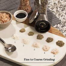 1 Bộ máy xay muối và hạt tiêu tuyệt đẹp - Bình lắc kết hợp bằng thép không gỉ có thể nạp lại với cối xay thô có thể điều chỉnh - Thưởng thức các loại gia vị yêu thích của bạn, hạt tiêu xay tươi, muối Himalaya hoặc muối biển - Bạc - Xem 6