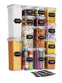 3/5/6/7/9/10/11/12/15/24pcs Stackable Large Capacity Food Storage Container With Lid, Coffee Storage Container, Multi-Functional And Reusable Food Storage Sealed Box, Used For Flour, Sugar, Dried Fruits, And Pasta, Kitchen Sorting And Storage, Kitchen Accessories